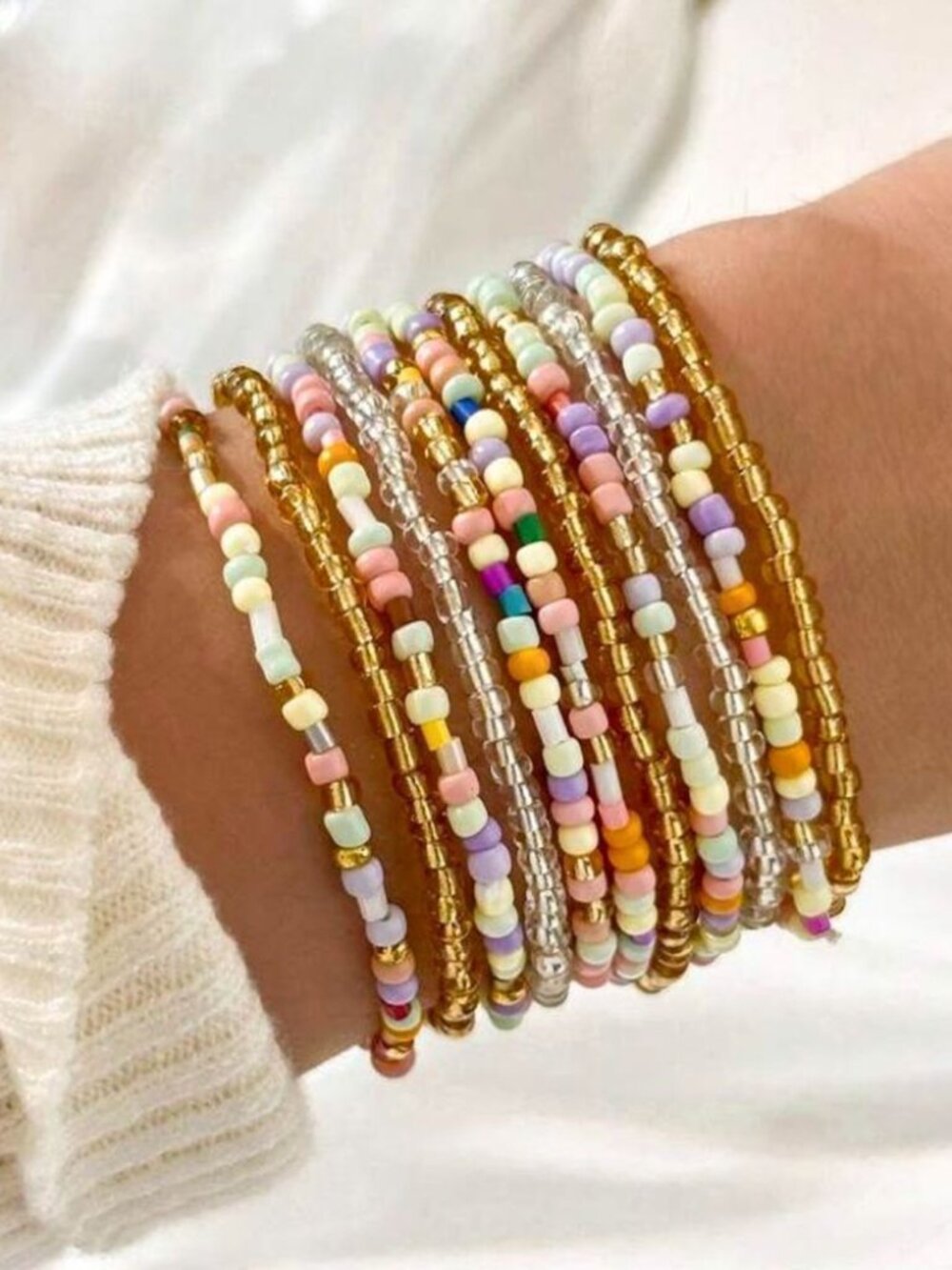 Colorful BeadedBracelet SetN1014